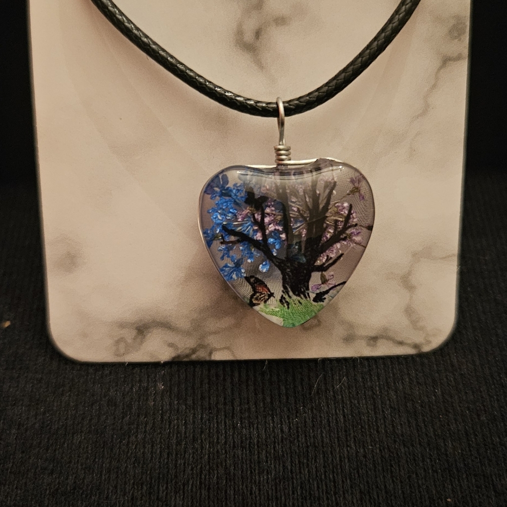 Heart 3D Flower Necklace